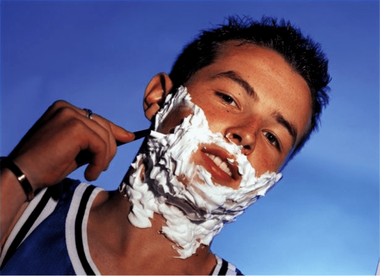 Teenager shaves and thinks about penis enlargement