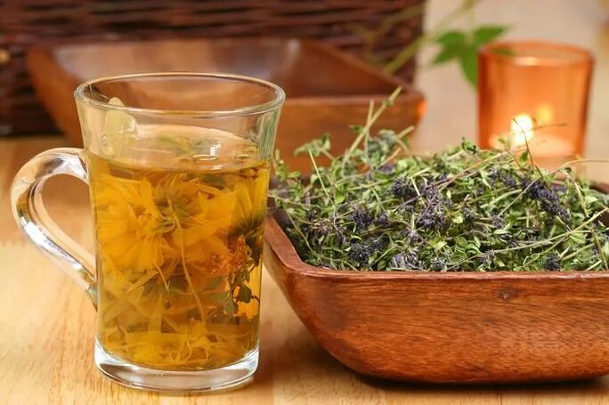 An infusion of thyme, the use of which contributes to penis enlargement