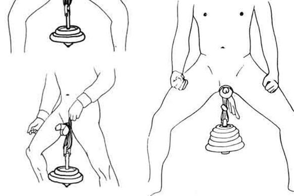 Hanging weights for penis enlargement
